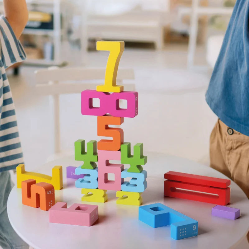 Wooden Educational Digital Building Blocks