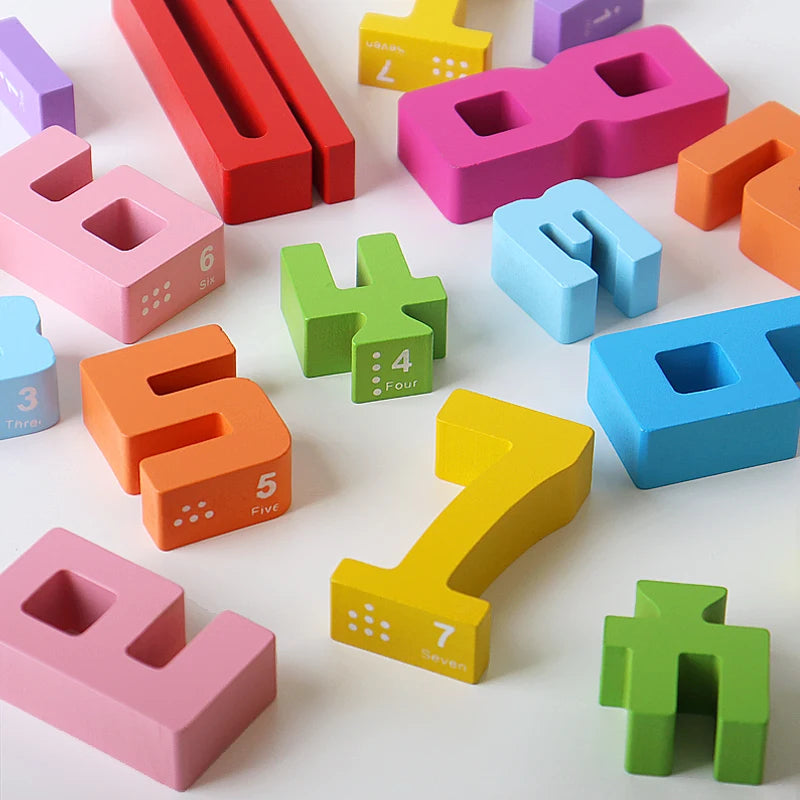 Wooden Educational Digital Building Blocks