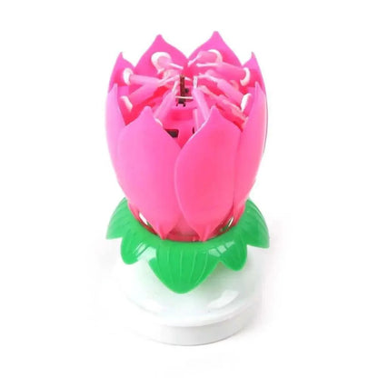 Flower Rotating Happy Birthday Candle