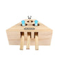 3/5-Hole Wooden Imitation Mole Mouse Playing Cat Game