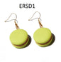 Handmade Resin Cookies Macaron Cake Food Donuts Drop Earring For Women