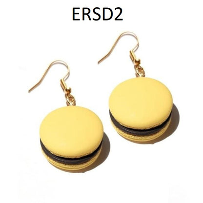 Handmade Resin Cookies Macaron Cake Food Donuts Drop Earring For Women