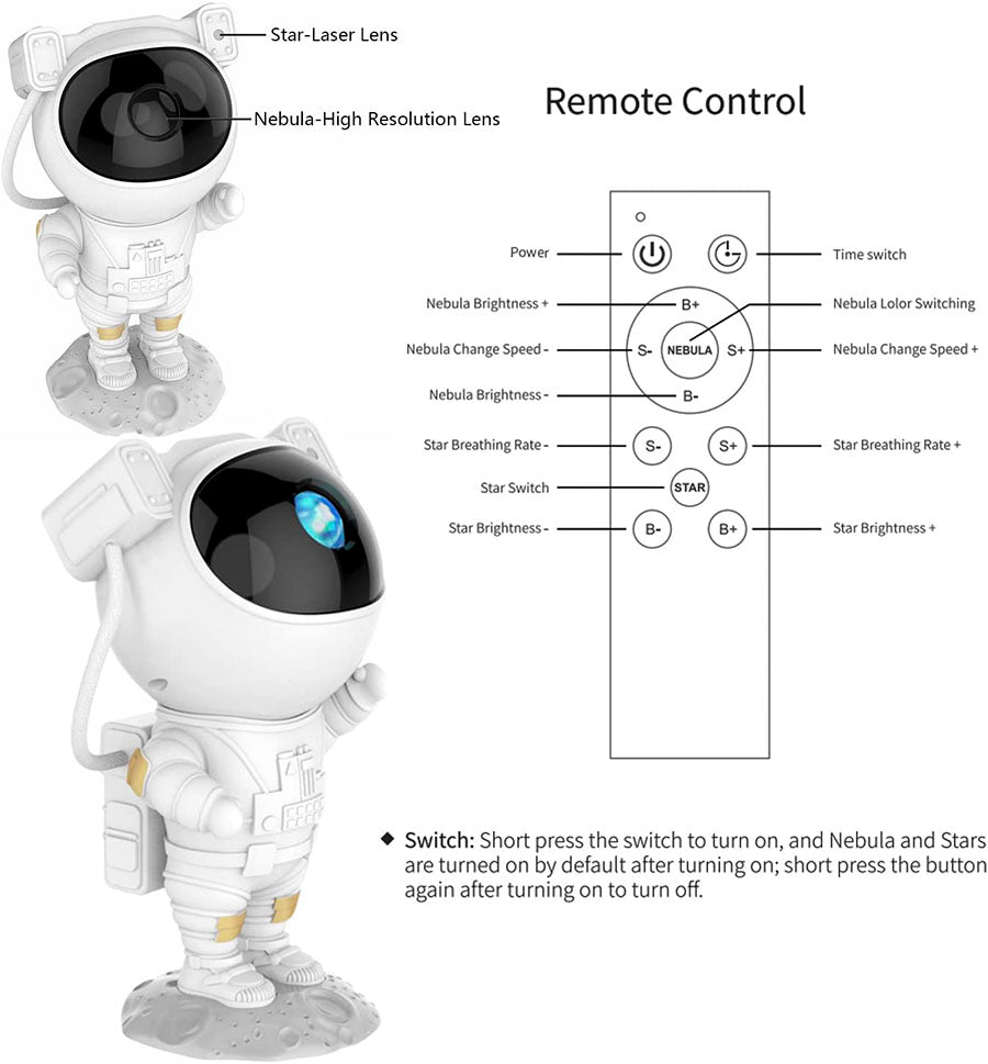 Astronaut Galaxy Star Projector