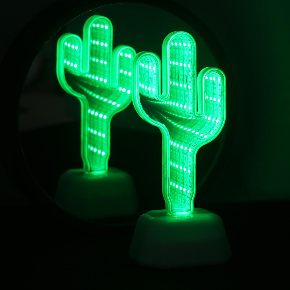 3D Cactus LED Infinity Lamp