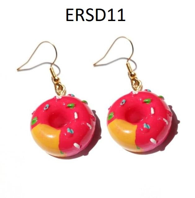 Handmade Resin Cookies Macaron Cake Food Donuts Drop Earring For Women