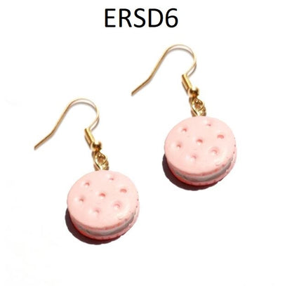 Handmade Resin Cookies Macaron Cake Food Donuts Drop Earring For Women