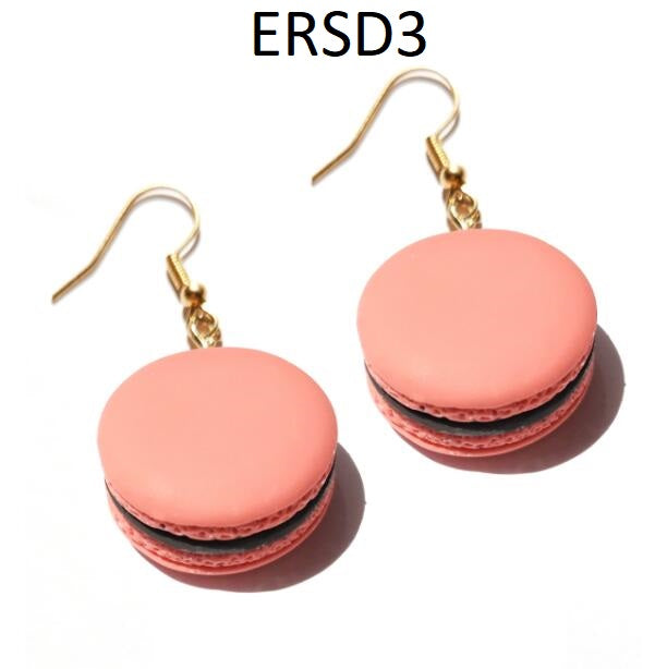 Handmade Resin Cookies Macaron Cake Food Donuts Drop Earring For Women