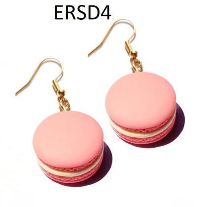 Handmade Resin Cookies Macaron Cake Food Donuts Drop Earring For Women