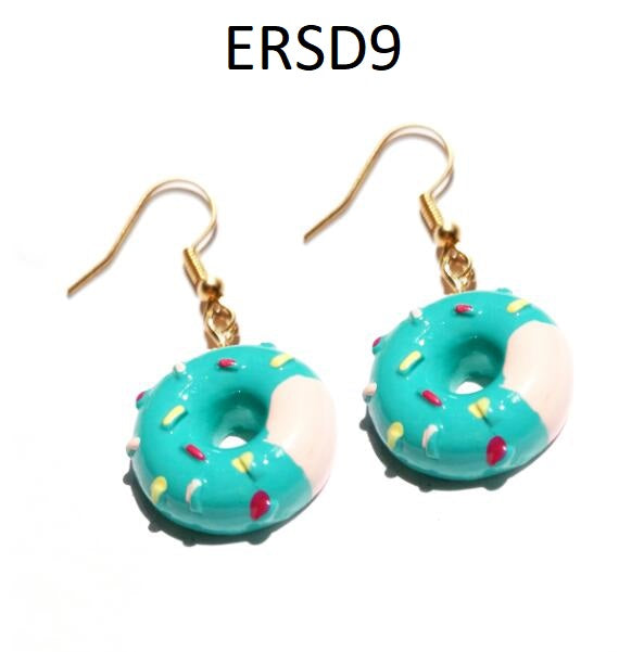 Handmade Resin Cookies Macaron Cake Food Donuts Drop Earring For Women