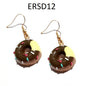 Handmade Resin Cookies Macaron Cake Food Donuts Drop Earring For Women