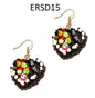 Handmade Resin Cookies Macaron Cake Food Donuts Drop Earring For Women