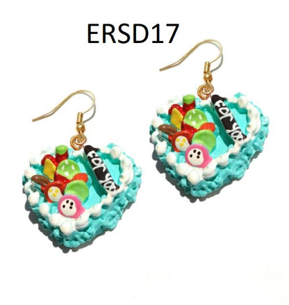 Handmade Resin Cookies Macaron Cake Food Donuts Drop Earring For Women