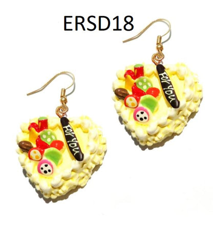 Handmade Resin Cookies Macaron Cake Food Donuts Drop Earring For Women