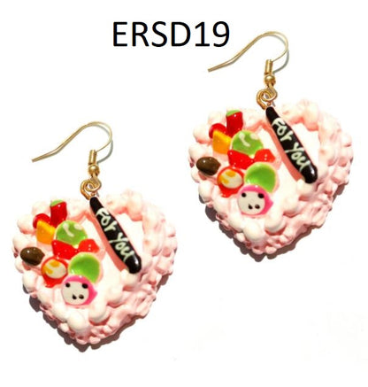 Handmade Resin Cookies Macaron Cake Food Donuts Drop Earring For Women