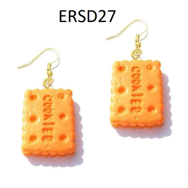 Handmade Resin Cookies Macaron Cake Food Donuts Drop Earring For Women