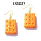 Handmade Resin Cookies Macaron Cake Food Donuts Drop Earring For Women