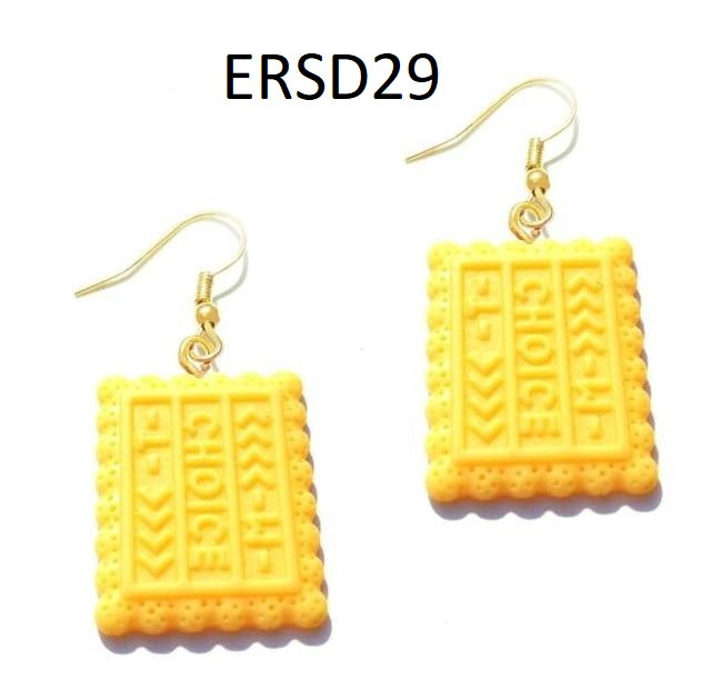 Handmade Resin Cookies Macaron Cake Food Donuts Drop Earring For Women