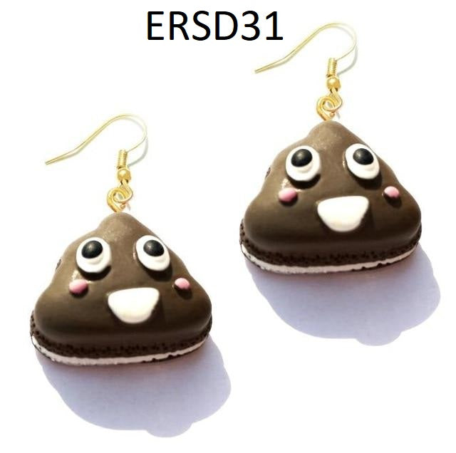 Handmade Resin Cookies Macaron Cake Food Donuts Drop Earring For Women