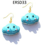 Handmade Resin Cookies Macaron Cake Food Donuts Drop Earring For Women