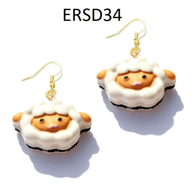 Handmade Resin Cookies Macaron Cake Food Donuts Drop Earring For Women