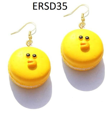 Handmade Resin Cookies Macaron Cake Food Donuts Drop Earring For Women