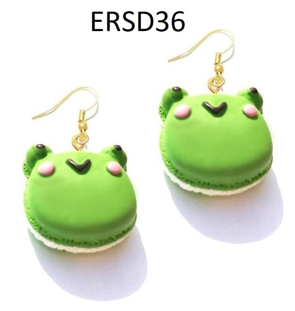 Handmade Resin Cookies Macaron Cake Food Donuts Drop Earring For Women