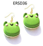 Handmade Resin Cookies Macaron Cake Food Donuts Drop Earring For Women