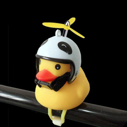 Silica Little Duck Shape Bicycle or Car Duck Bell Yellow Rotary Paddle Helmet