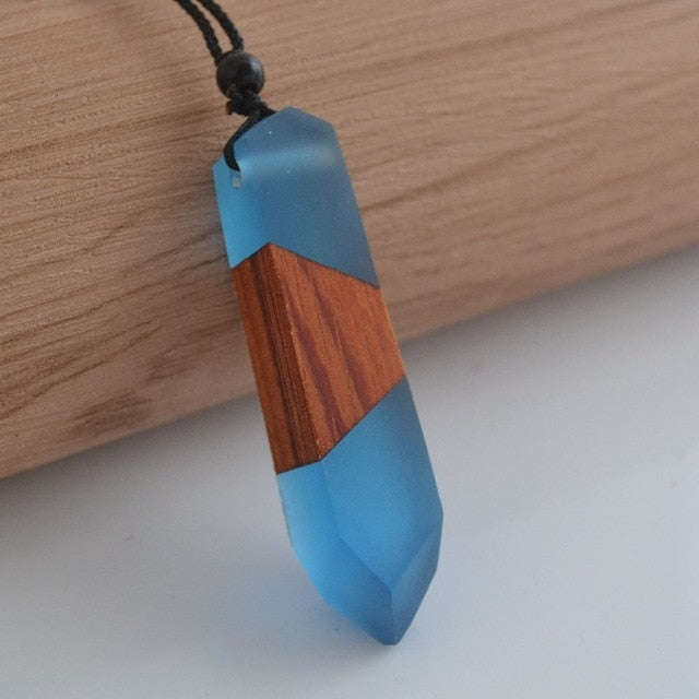 Wood Resin Necklace Pendant