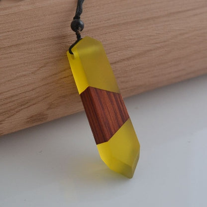 Wood Resin Necklace Pendant