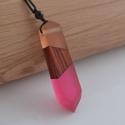 Wood Resin Necklace Pendant