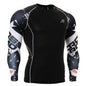 Mens Long Sleeves Compression Shirts Tight Skin Sides 3D Prints