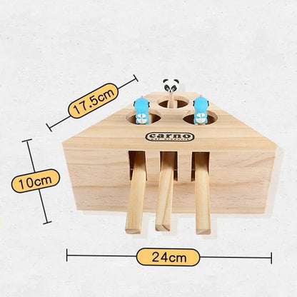 3/5-Hole Wooden Imitation Mole Mouse Playing Cat Game