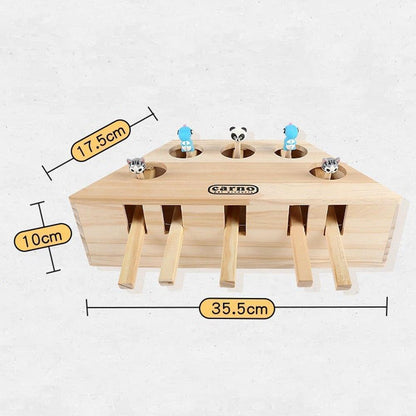 3/5-Hole Wooden Imitation Mole Mouse Playing Cat Game