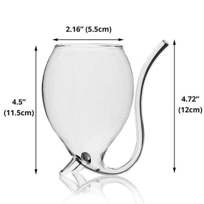 2Pcs Wine Glass Built-in Straw